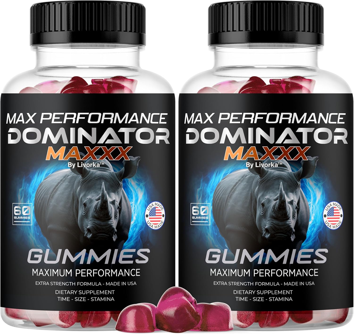 (2 Pack) Dominator Maxx Gummies for Men 