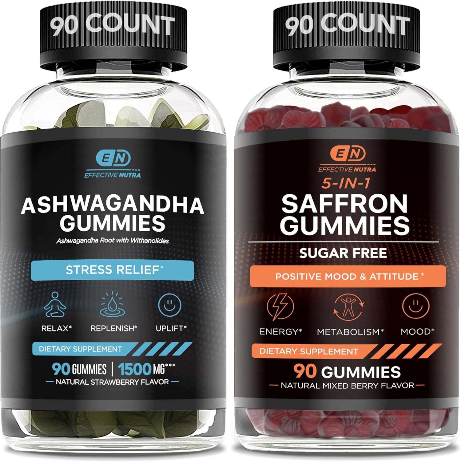 EFFECTIVE NUTRA Ashwagandha Gummies &amp; Saffron Gummies