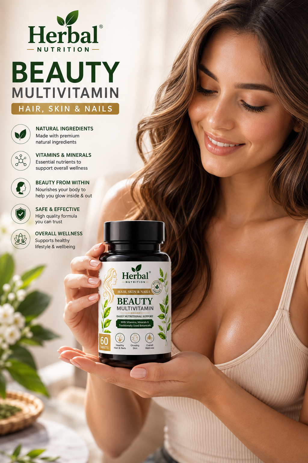 Herbal skin, hair and nails